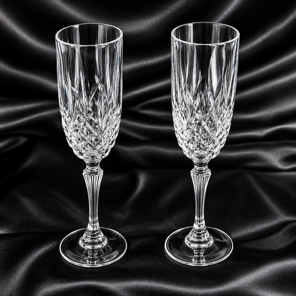 Marquis By Waterford Other - Marquis by Waterford Champagne Flutes Set of 2 Crystal Glass 9 3/8 Inch
